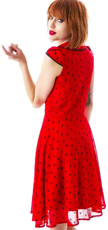 Adore Rose Dotted Chiffon Dress