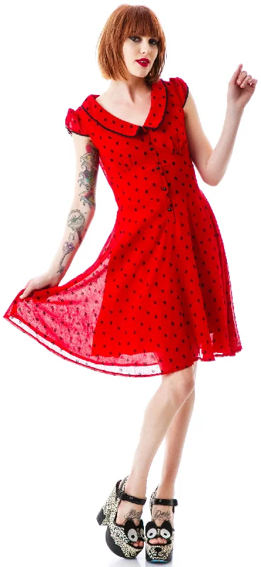 Adore Rose Dotted Chiffon Dress