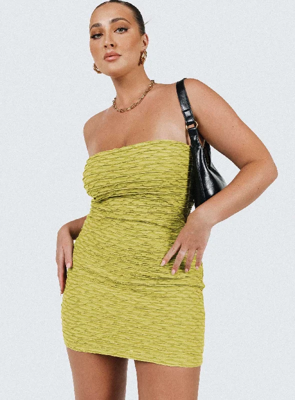 Cecile Strapless Mini Dress Green