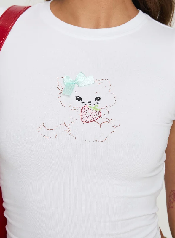 Izzy Cat Top White