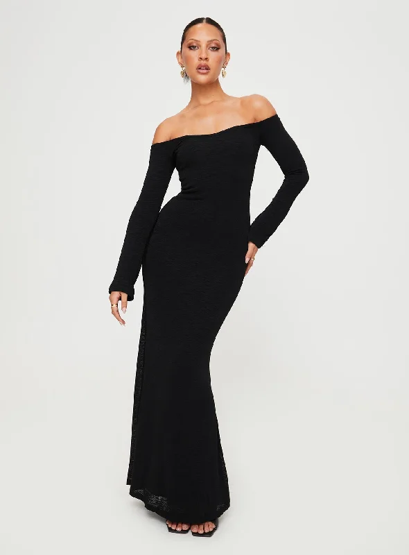 Korey Off The Shoulder Maxi Dress Black