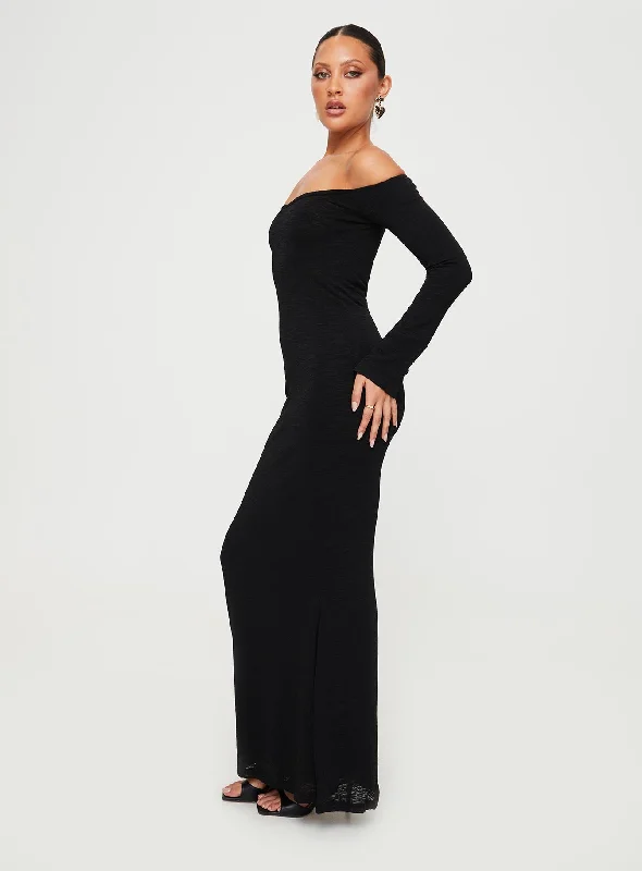 Korey Off The Shoulder Maxi Dress Black