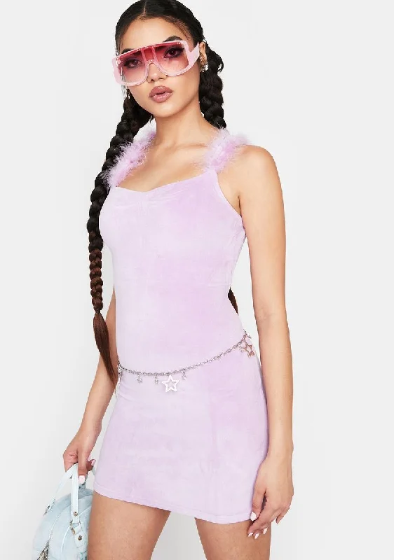 Lilac Popstar Privilege Mini Dress