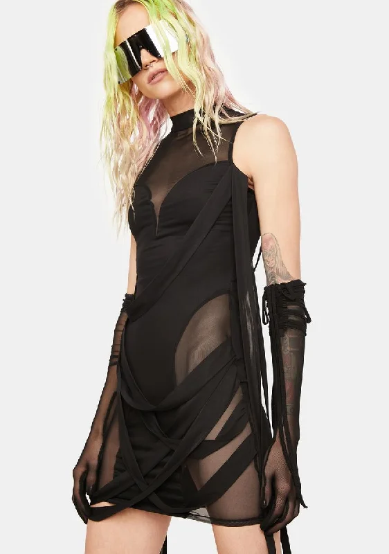 Mainframe Party Sheer Mini Dress