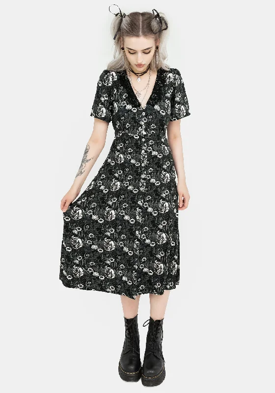 Nightbloom Button Up Midi Dress