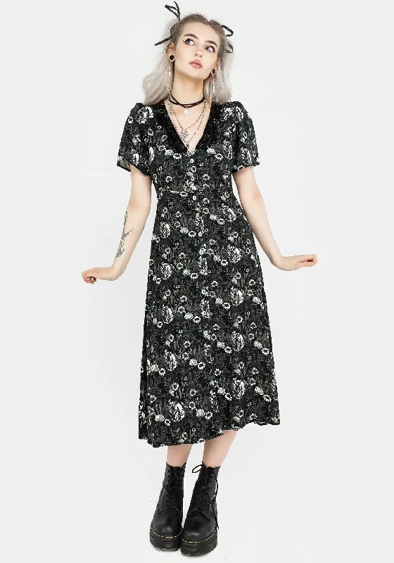 Nightbloom Button Up Midi Dress