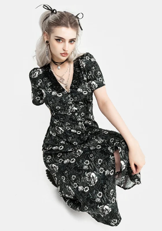 Nightbloom Button Up Midi Dress