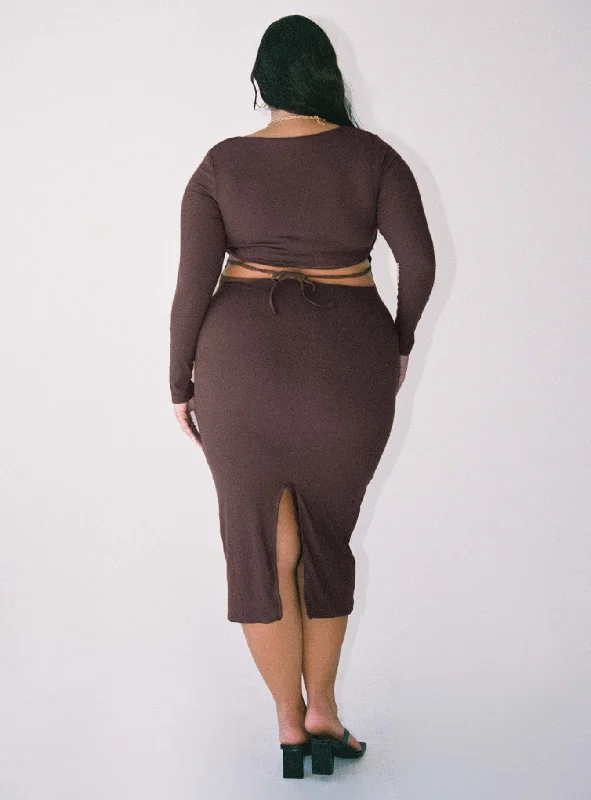 Nolan Midi Dress Brown Curve