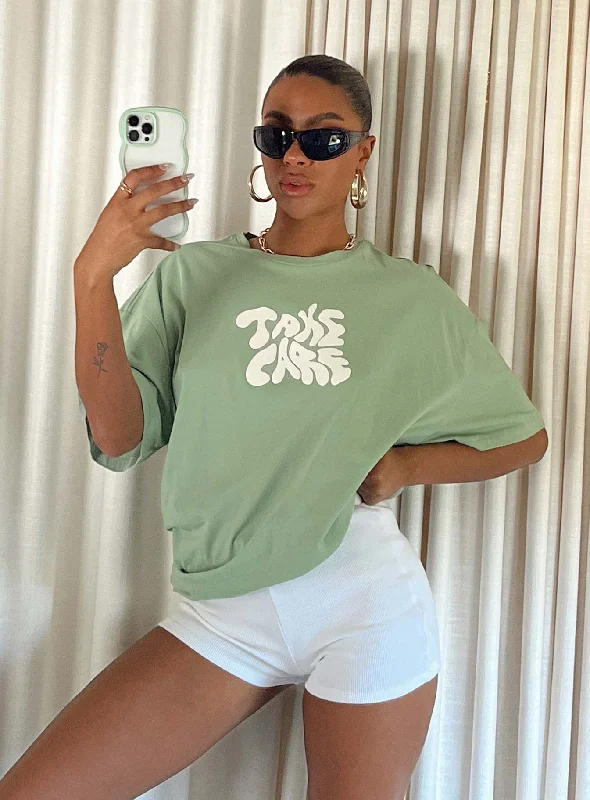 Take Care Oversized Tee Green