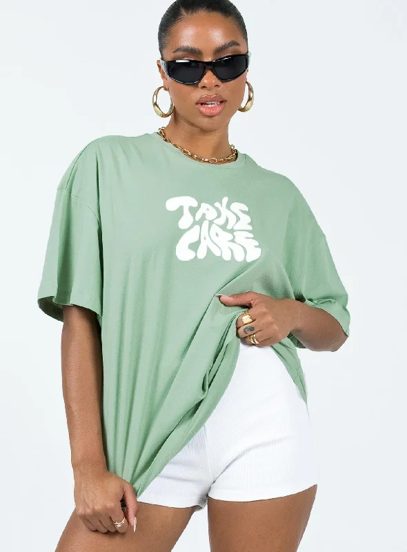 Take Care Oversized Tee Green