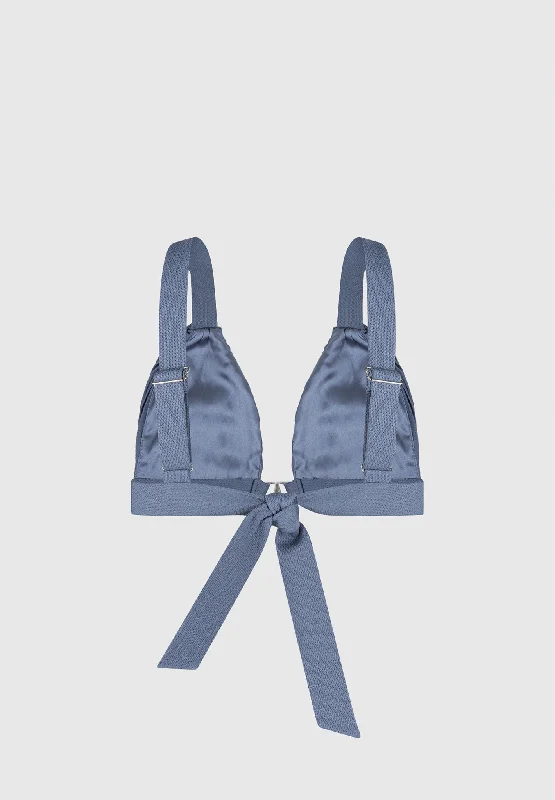 Pleated Eiffel Bralette - Steel Blue