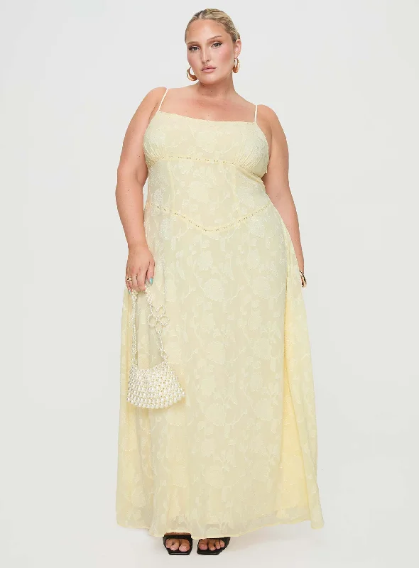 South Of France Maxi Dress Yellow Curve