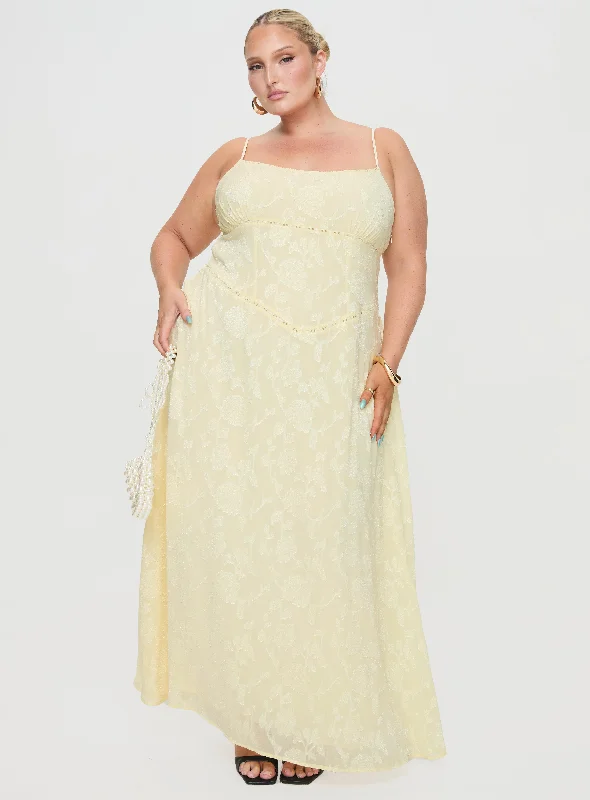 South Of France Maxi Dress Yellow Curve