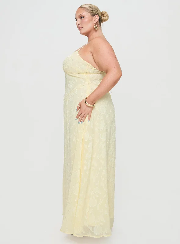 South Of France Maxi Dress Yellow Curve