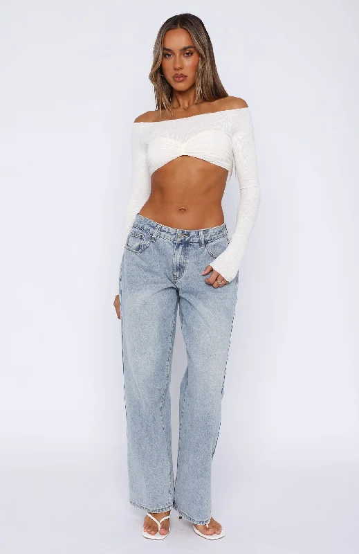 The Rehearsal Long Sleeve Crop White