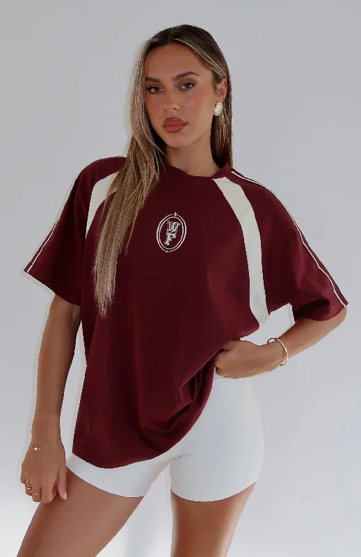 You're Out Of Luck Oversized Tee Maroon