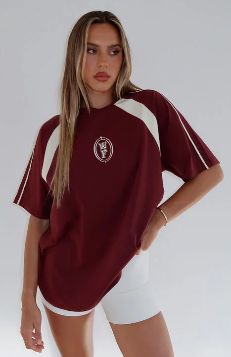 You're Out Of Luck Oversized Tee Maroon