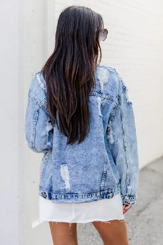 A Special Feeling Medium Wash Star Patch Denim Jacket