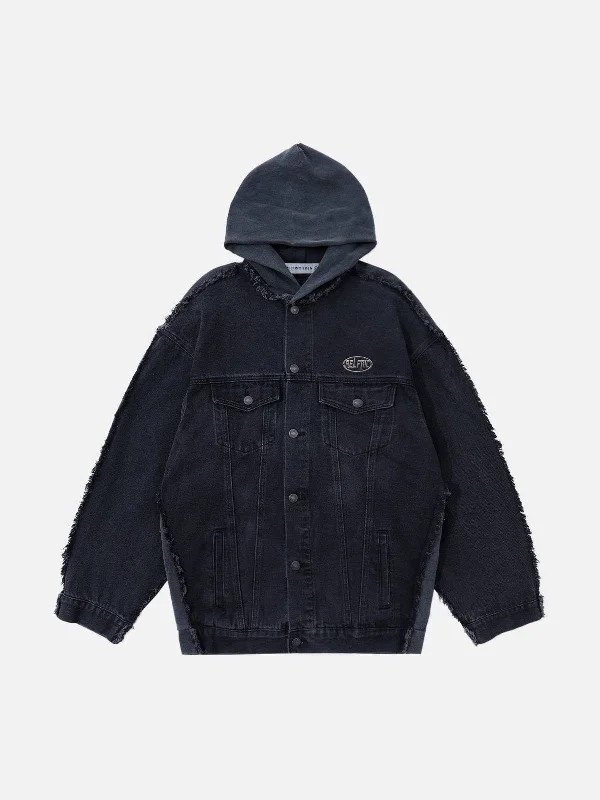 Aelfric Eden Washed Hooded Denim Jacket