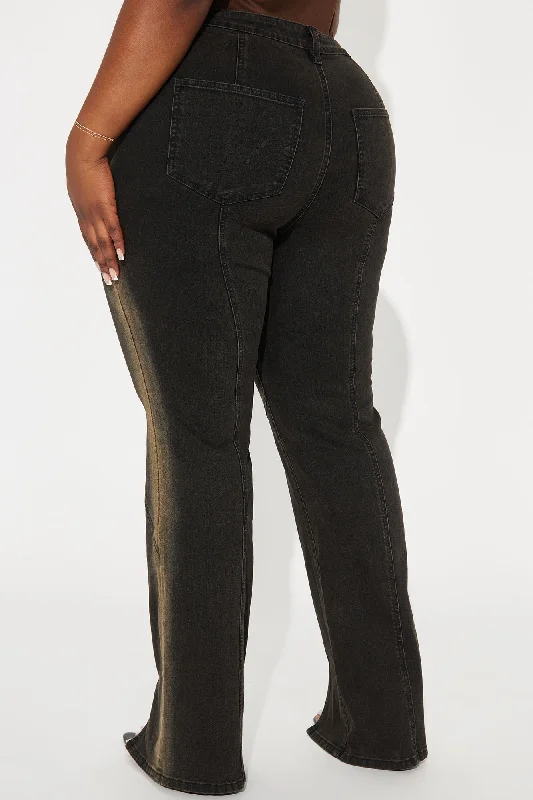 Afterthoughts Tinted Stretch Straight Leg Jeans - Black/combo