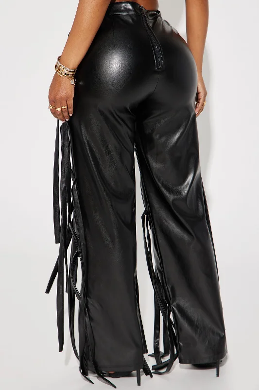 All Strapped Up Faux Leather Pant - Black