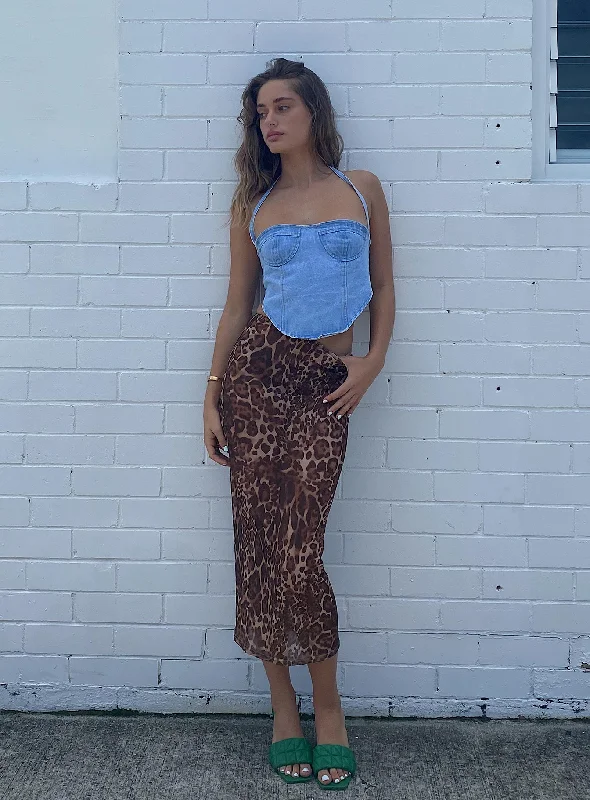 Anything For Love Midi Skirt Leopard