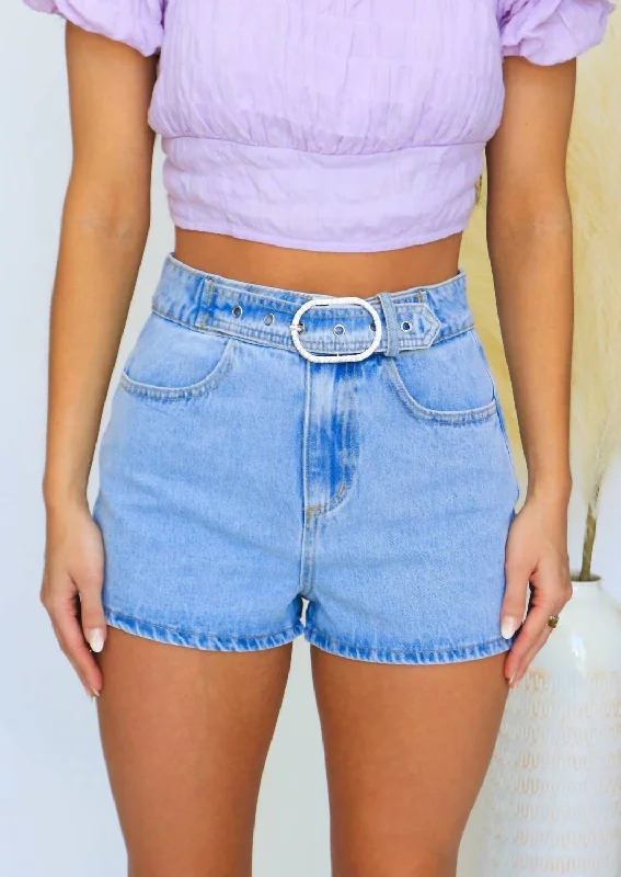 Best For Me Shorts In Blue Denim