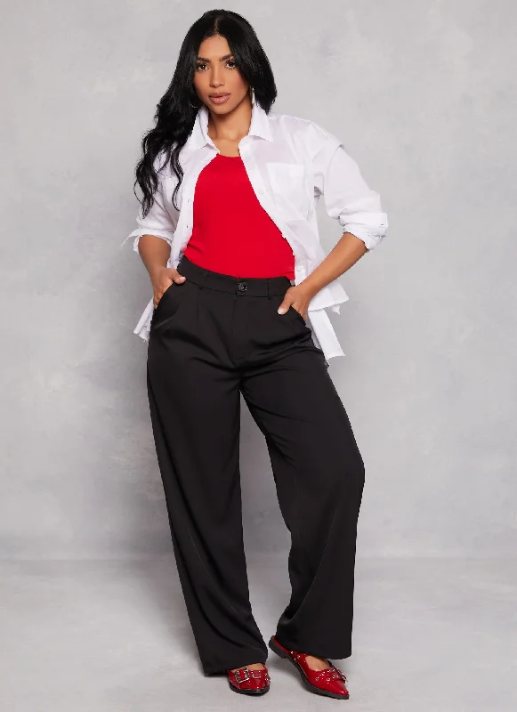 Pleated High Waist Dress Pants