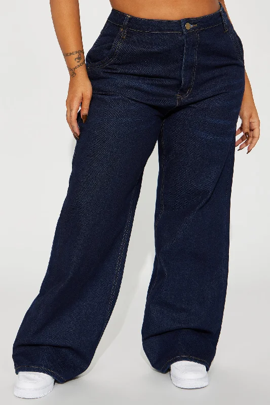 Calling It Off Baggy Jeans - Dark Wash