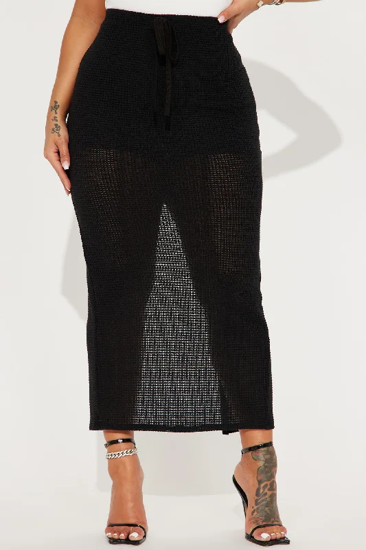 Candace Crochet Maxi Skirt - Black