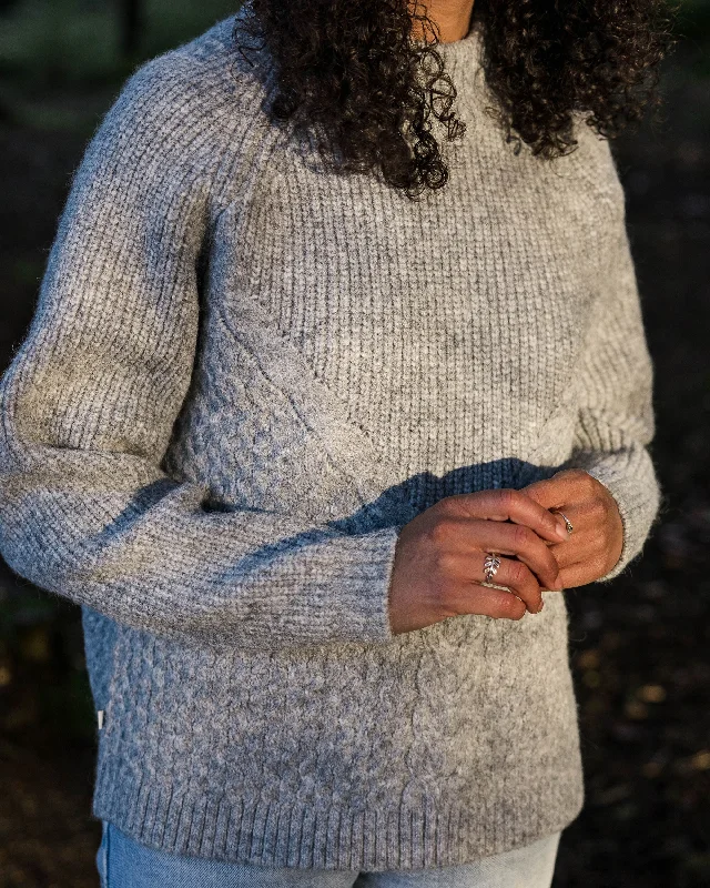 Cozy Cable Recycled Knitted Sweater - Grey Marl