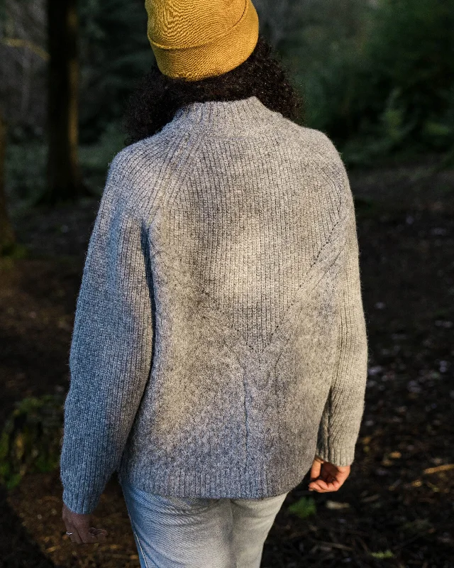 Cozy Cable Recycled Knitted Sweater - Grey Marl