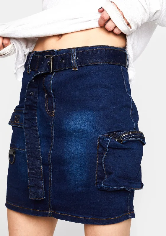 Dark Turn Of Events Denim Skirt