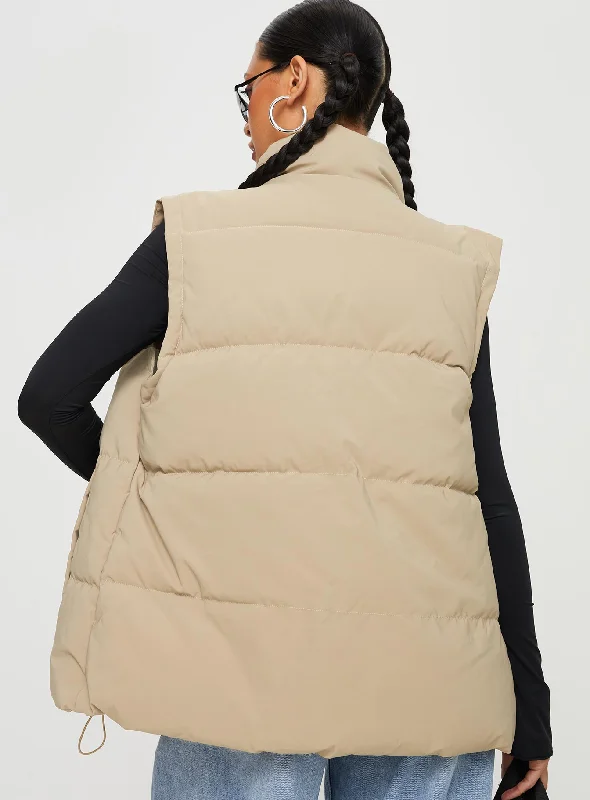 Edison Puffer Vest Beige