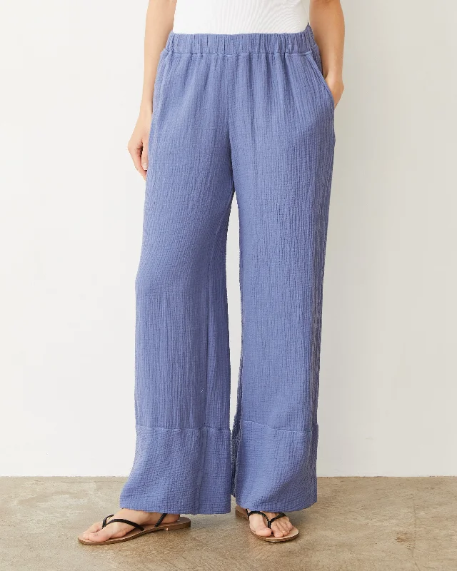 Cotton Gauze Wide Leg Pant