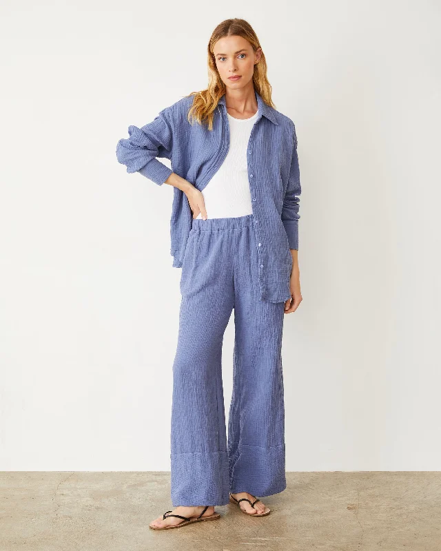 Cotton Gauze Wide Leg Pant