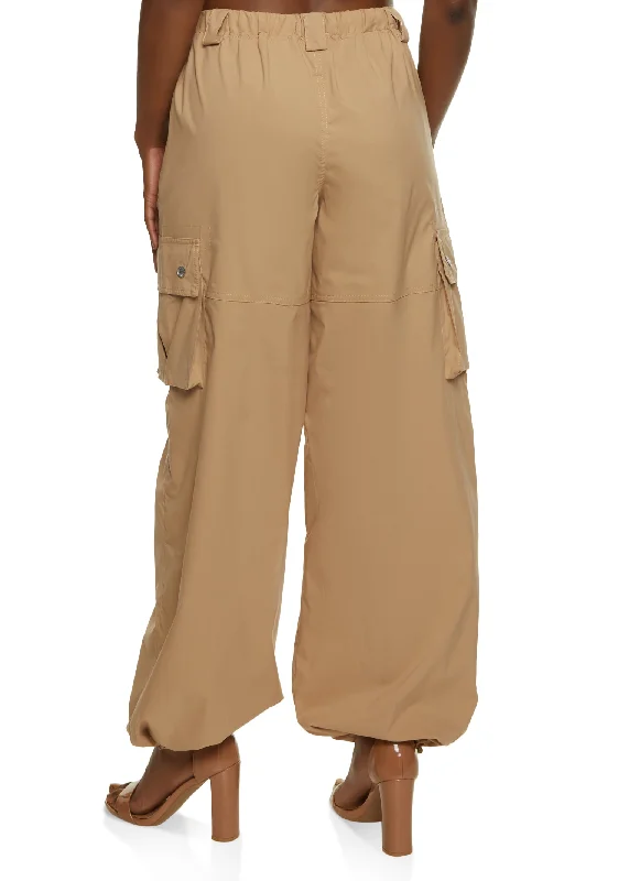 High Waist Cargo Parachute Pants