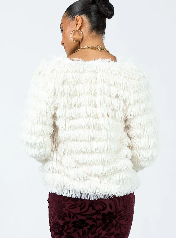 Lesser Faux Fur Jacket Cream