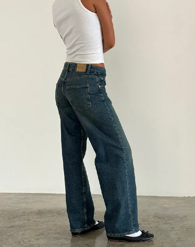 Low Rise Parallel Jeans in Bright Blue