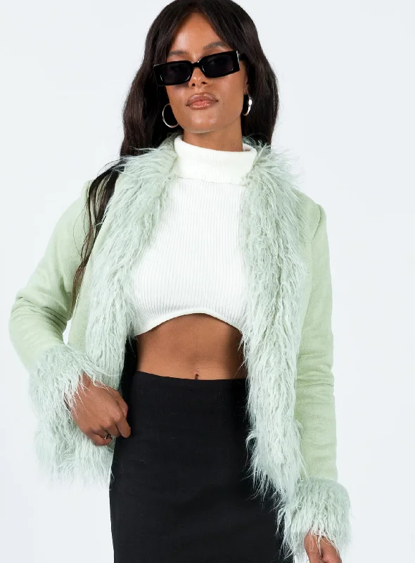 Lowden Faux Fur Jacket Sage