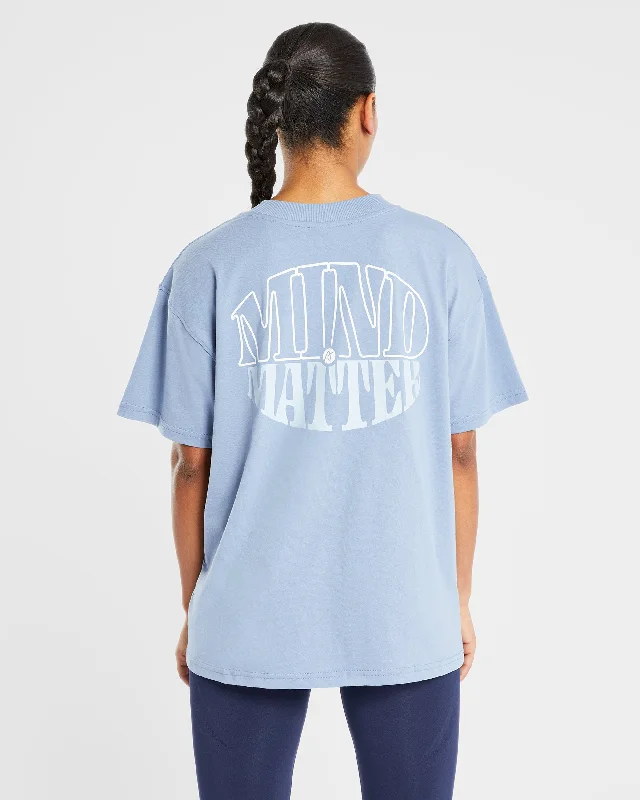 Mind Over Matter Oversized T Shirt - Blue