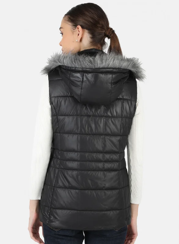 Women Black Solid Jacket