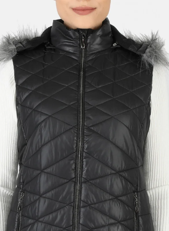 Women Black Solid Jacket