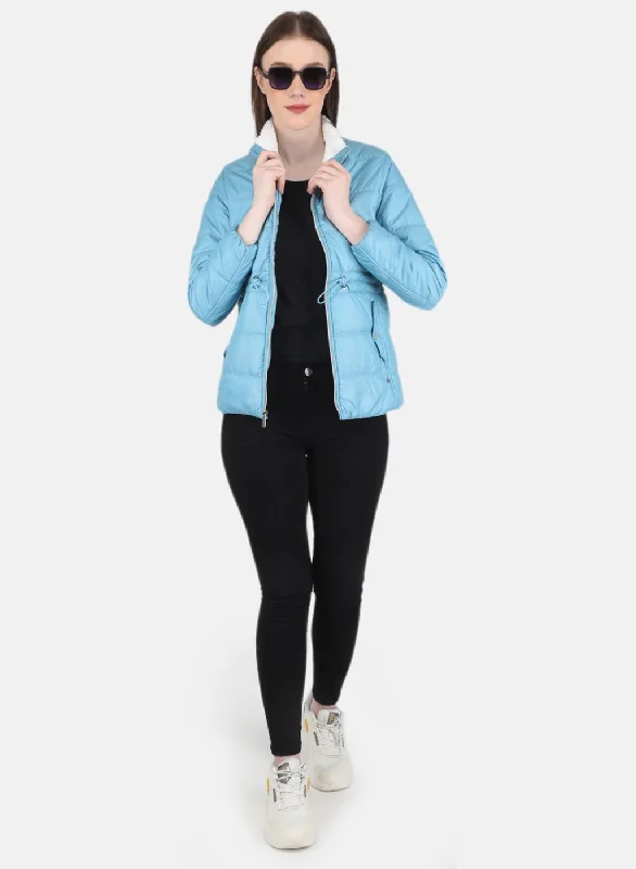 Women Blue Puffer Jacket