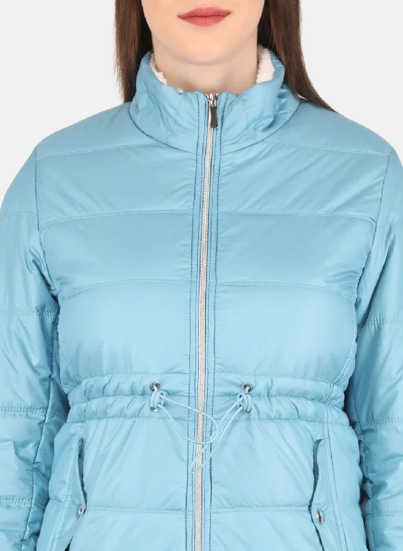 Women Blue Puffer Jacket