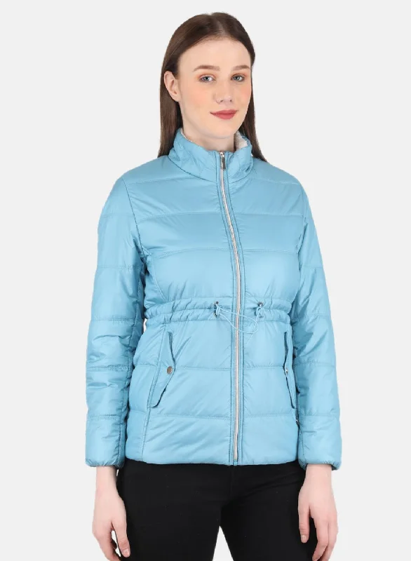 Women Blue Puffer Jacket