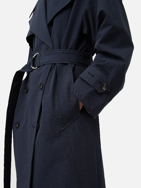 Nelson Cotton Trench Coat | Blue