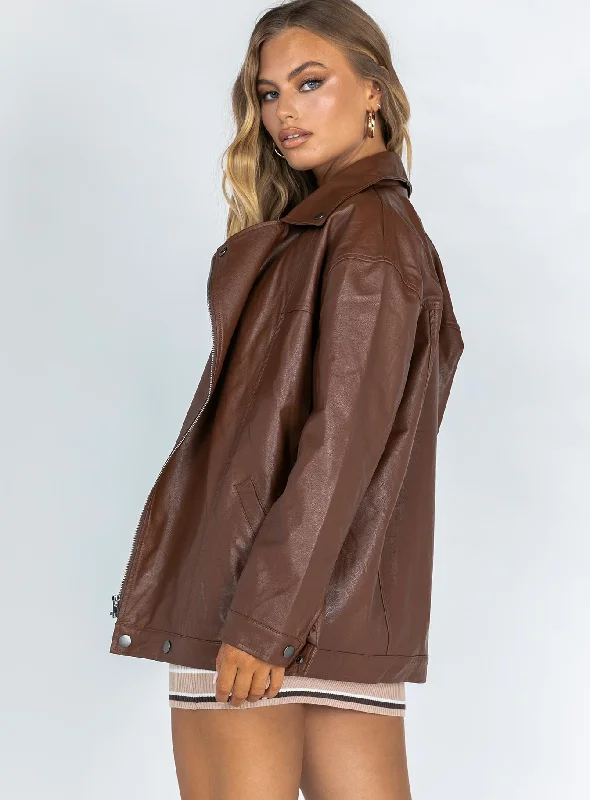 Next in Line Biker Jacket Brown