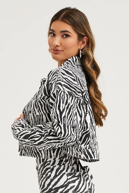 Print Demin Jacket Long Sleeve