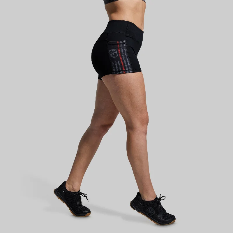 Rise & Grind Booty Short (Thin Red Line Gunmetal)